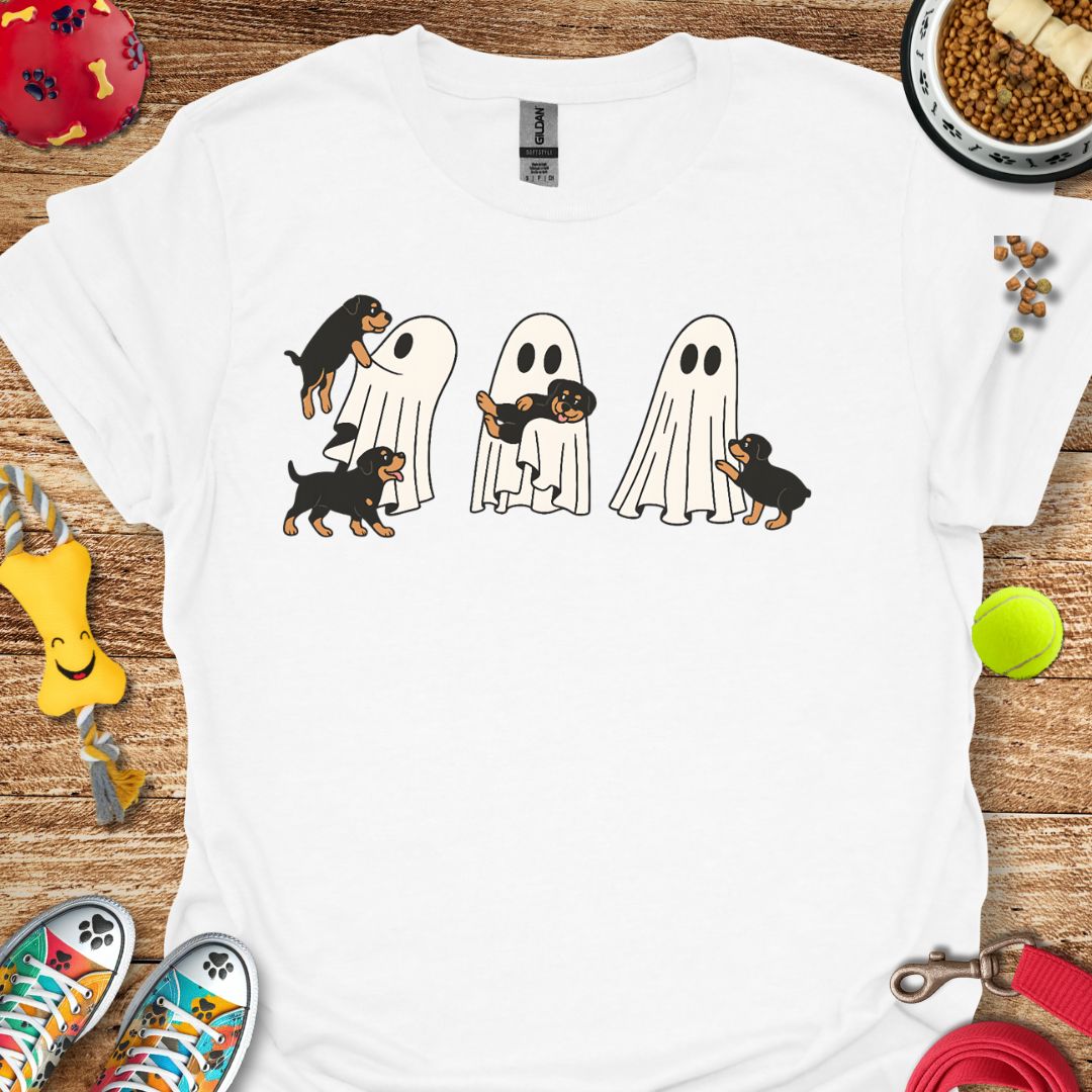 Ghost with Rottweiler Pups T-Shirt