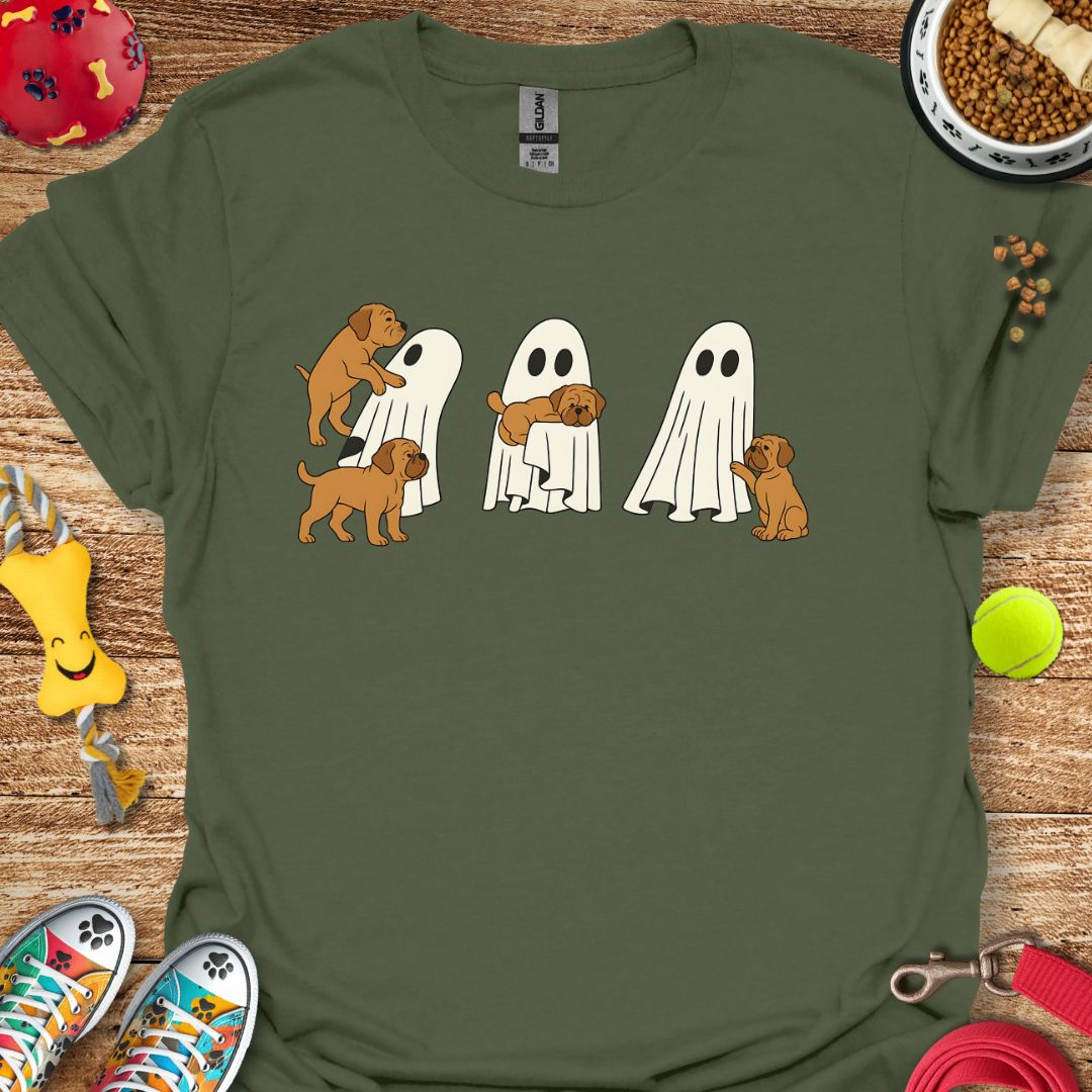 Ghost with Dogue de Bordeaux Pups T-Shirt