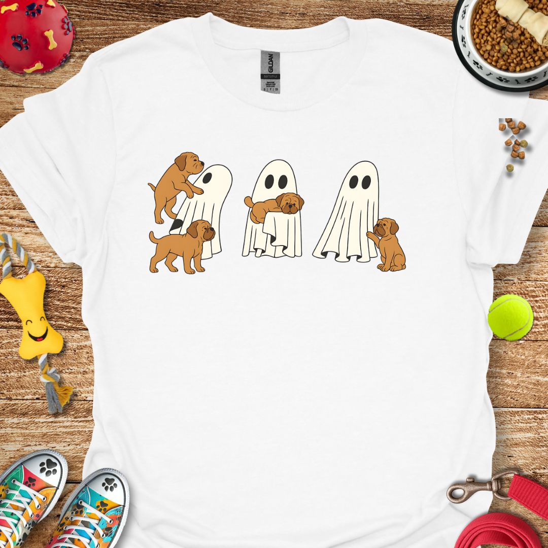 Ghost with Dogue de Bordeaux Pups T-Shirt