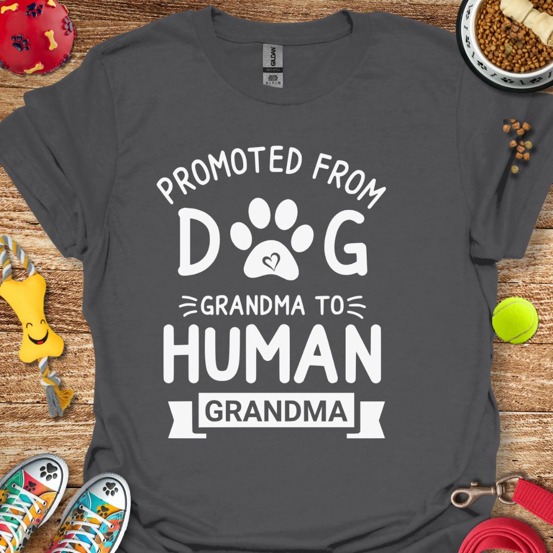 Promoted from Dog Grandma to Human Grandma T-Shirt
