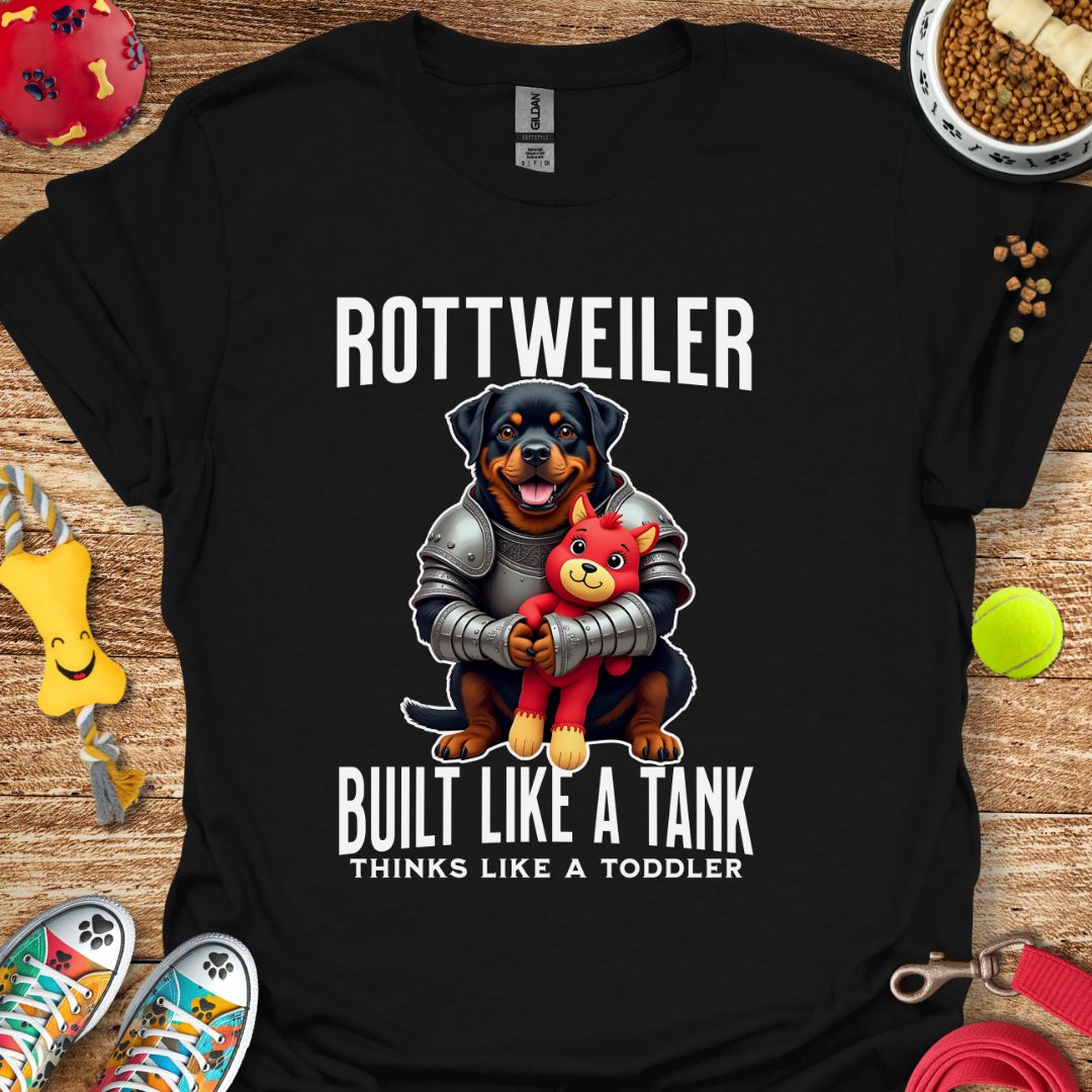 Rottweiler Thinks Like a Tank T-Shirt