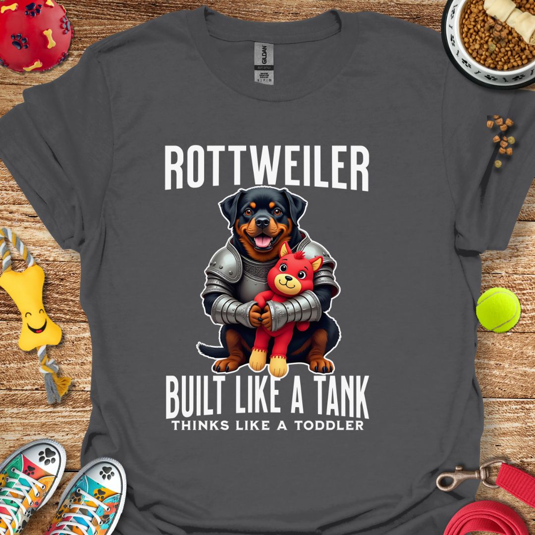 Rottweiler Thinks Like a Tank T-Shirt
