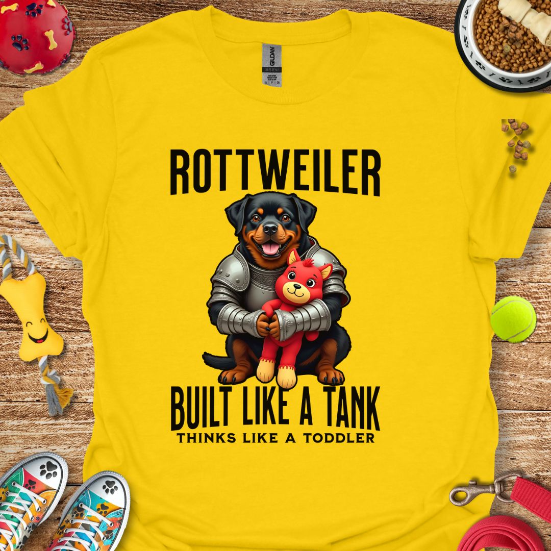 Rottweiler Thinks Like a Tank T-Shirt