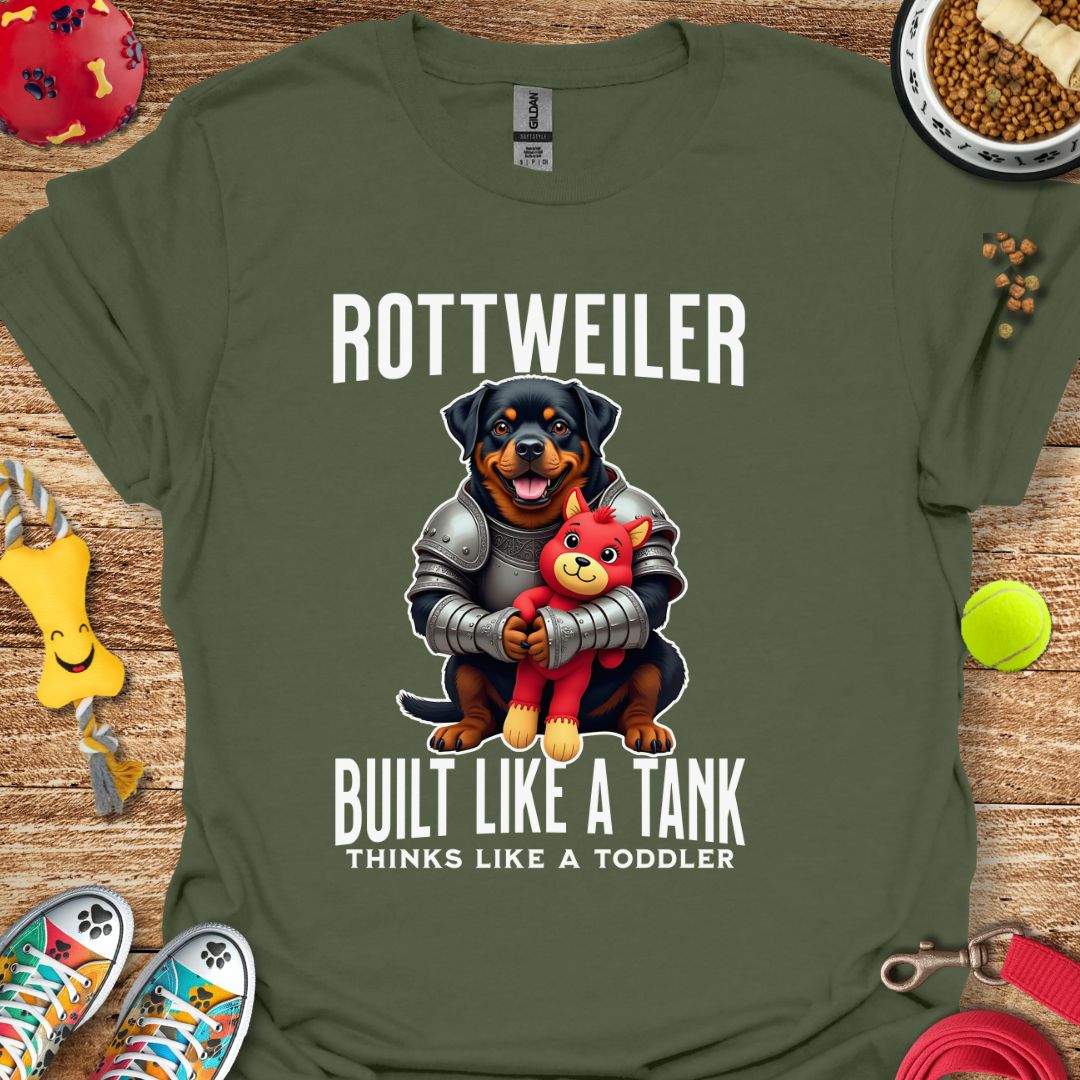 Rottweiler Thinks Like a Tank T-Shirt