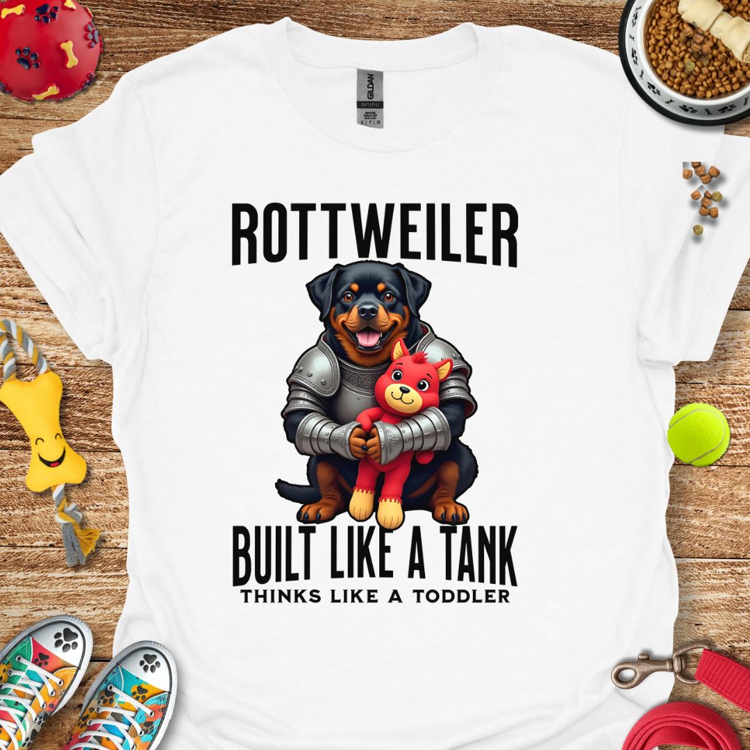 Rottweiler Thinks Like a Tank T-Shirt