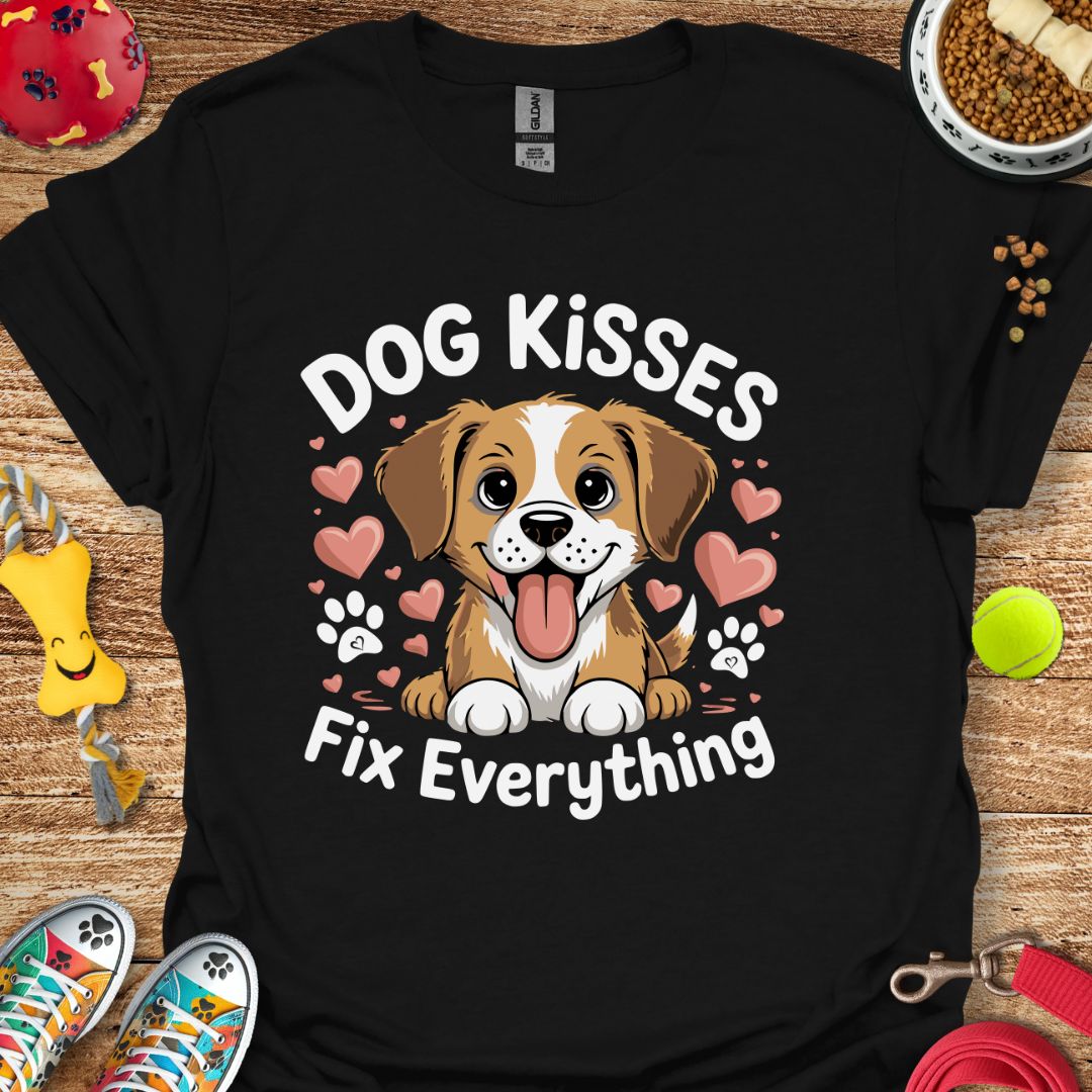 Dog Kisses Fix Everything Cute T-Shirt
