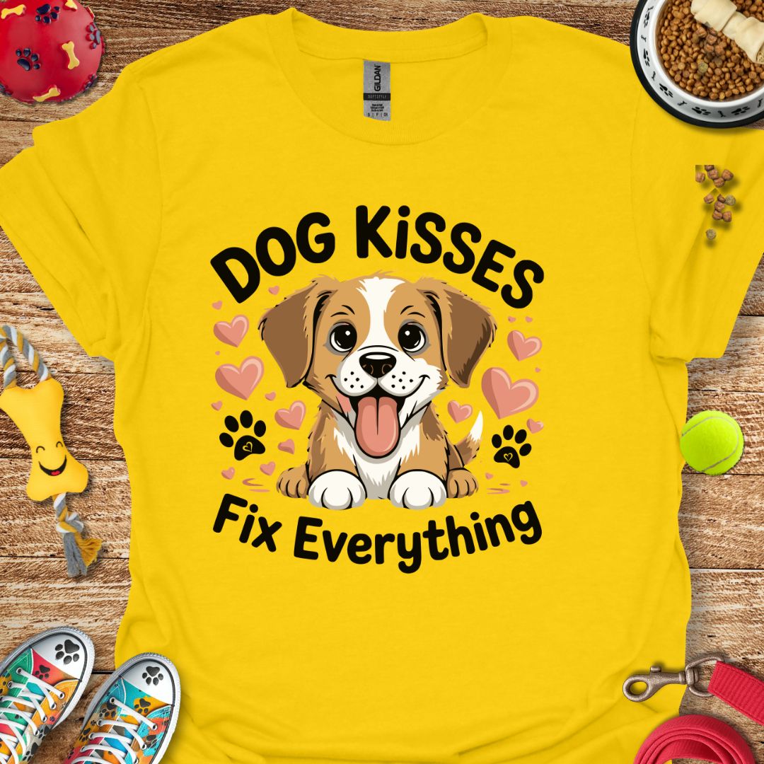 Dog Kisses Fix Everything Cute T-Shirt