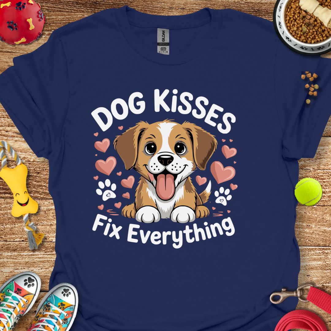 Dog Kisses Fix Everything Cute T-Shirt