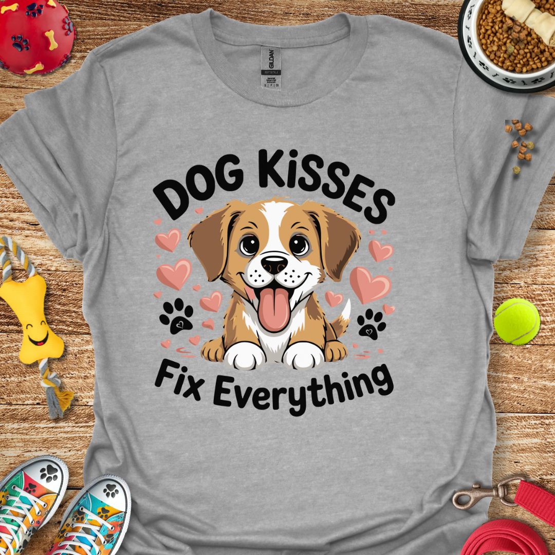 Dog Kisses Fix Everything Cute T-Shirt