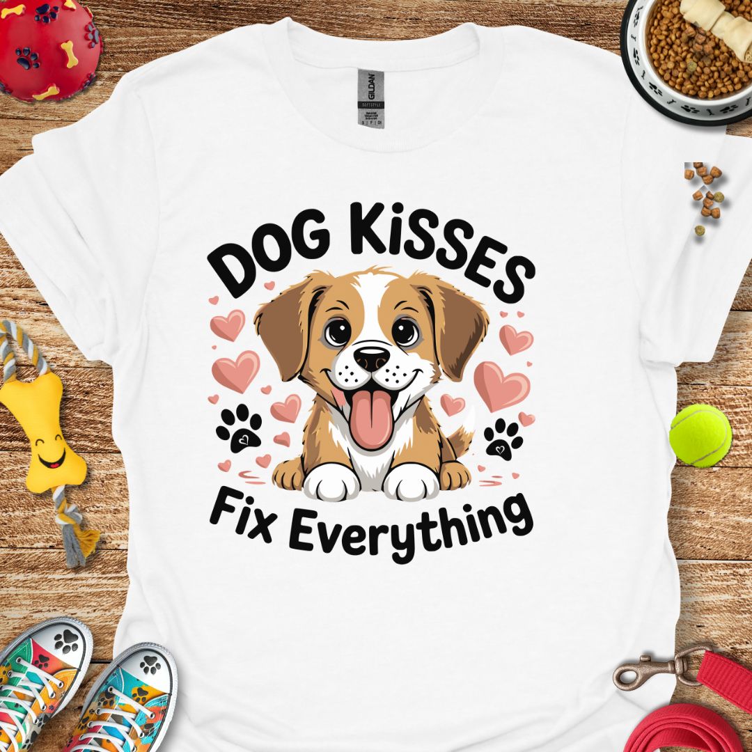 Dog Kisses Fix Everything Cute T-Shirt