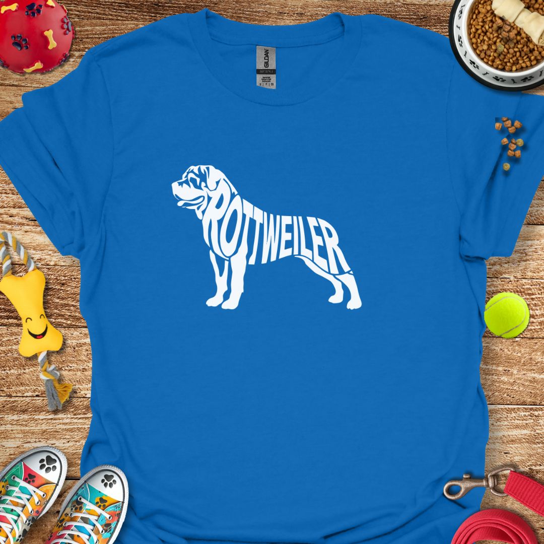 Rottweiler Silhouette Word T-Shirt