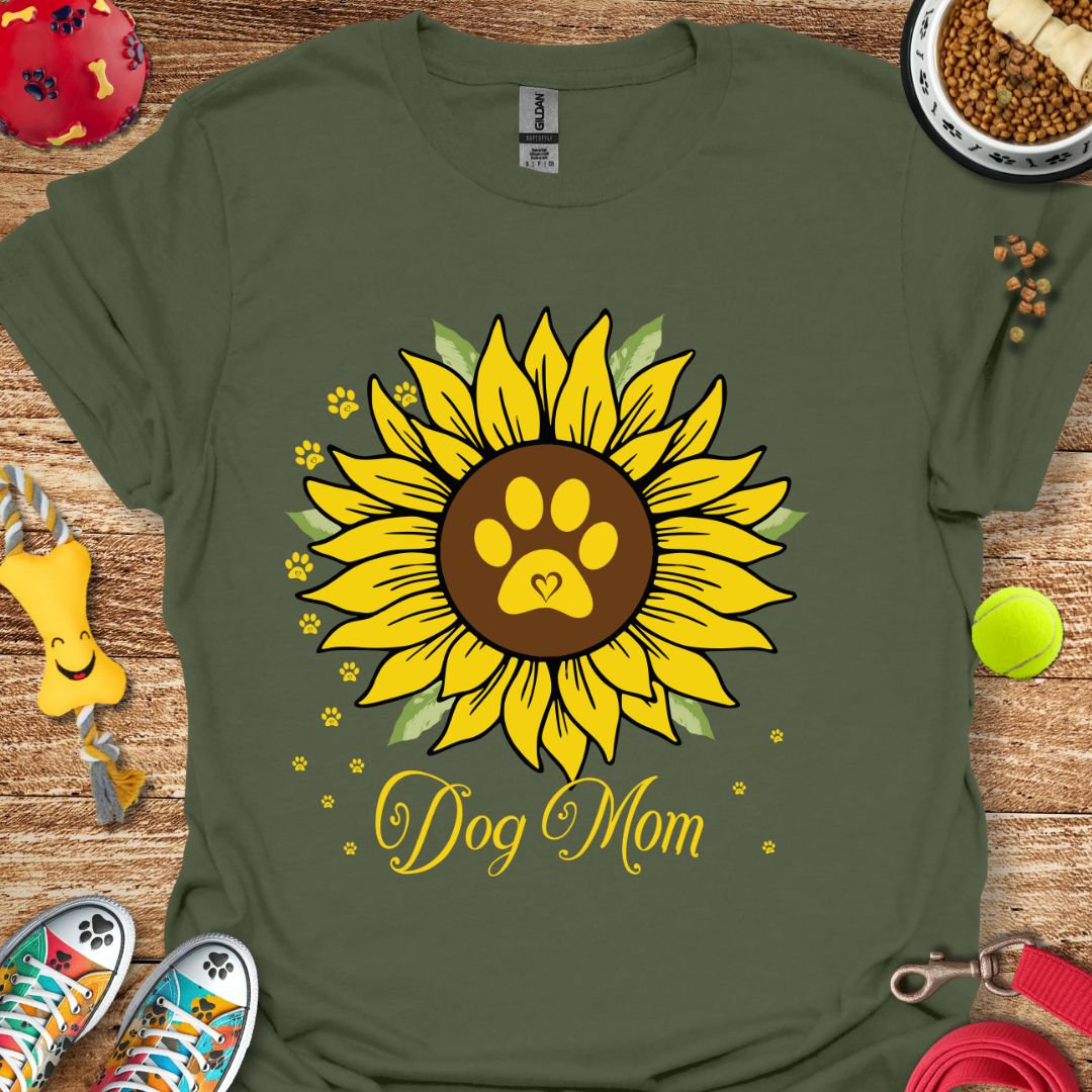 Sunflower Dog Mom T-Shirt
