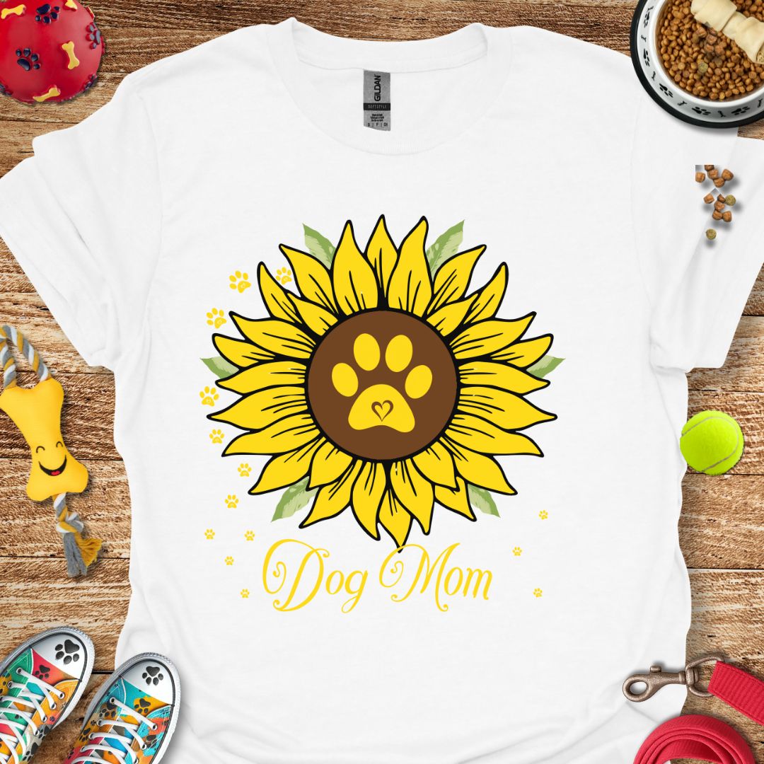 Sunflower Dog Mom T-Shirt