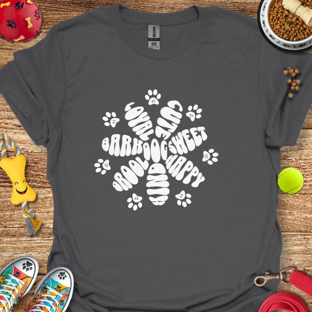Dog Words Flower T-Shirt