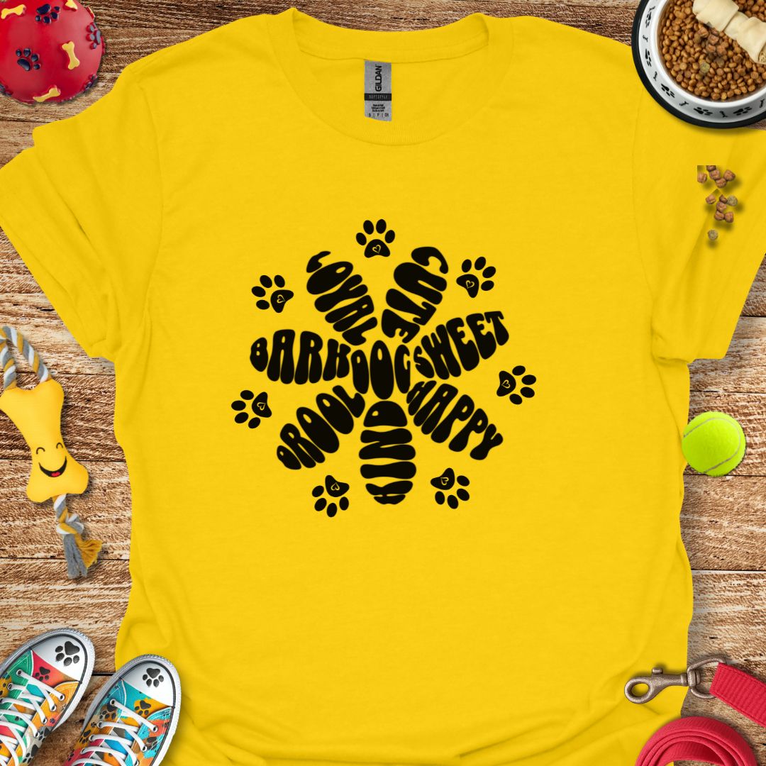 Dog Words Flower T-Shirt