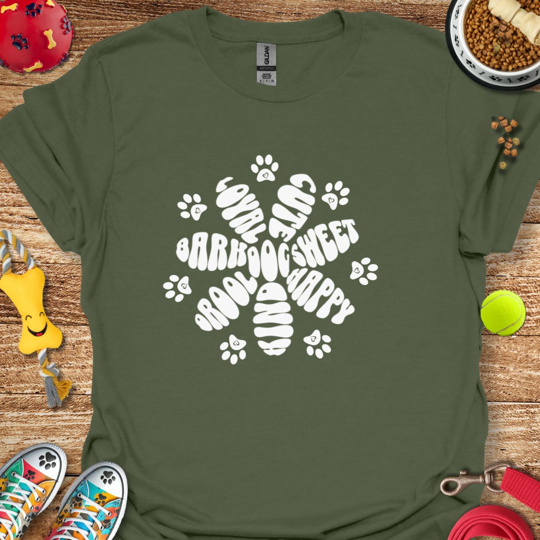 Dog Words Flower T-Shirt