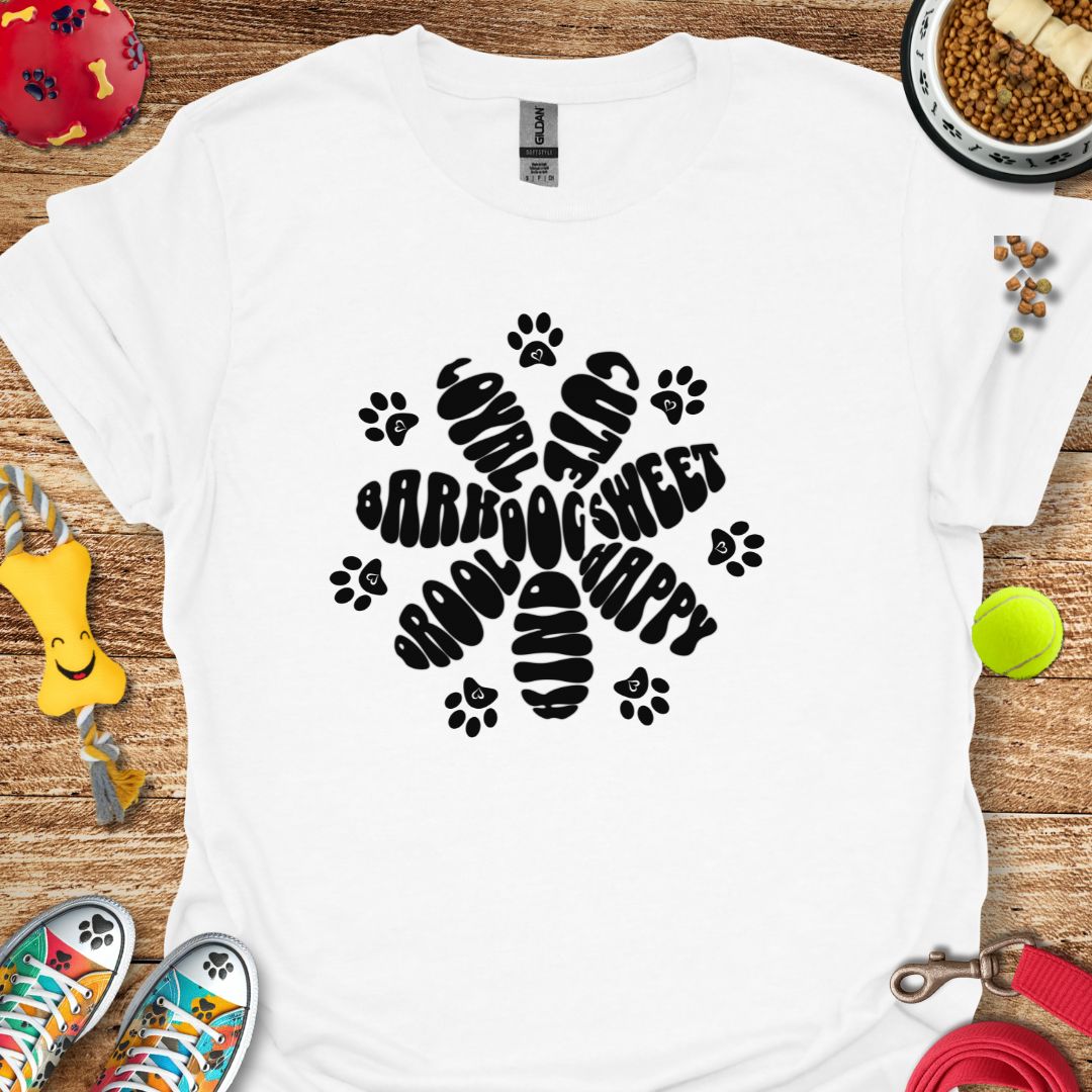 Dog Words Flower T-Shirt