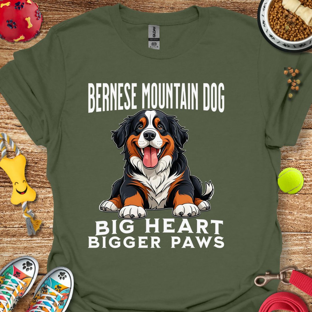 Bernese Mountain Dog Big Heart Bigger Paws T-Shirt