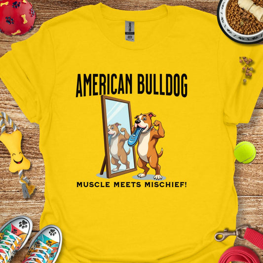 American Bulldog Muscle Meets Mischief T-Shirt