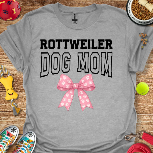 Rottie Dog Mom Pink Coquette T-Shirt