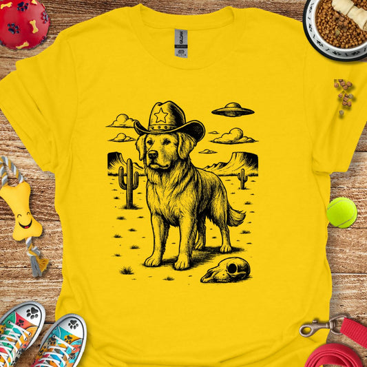 Western Golden Retriever UFO T-Shirt
