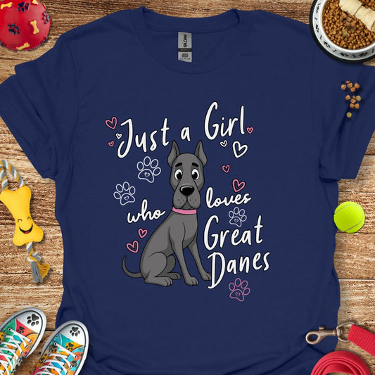 Just A Girl Great Dane T-Shirt