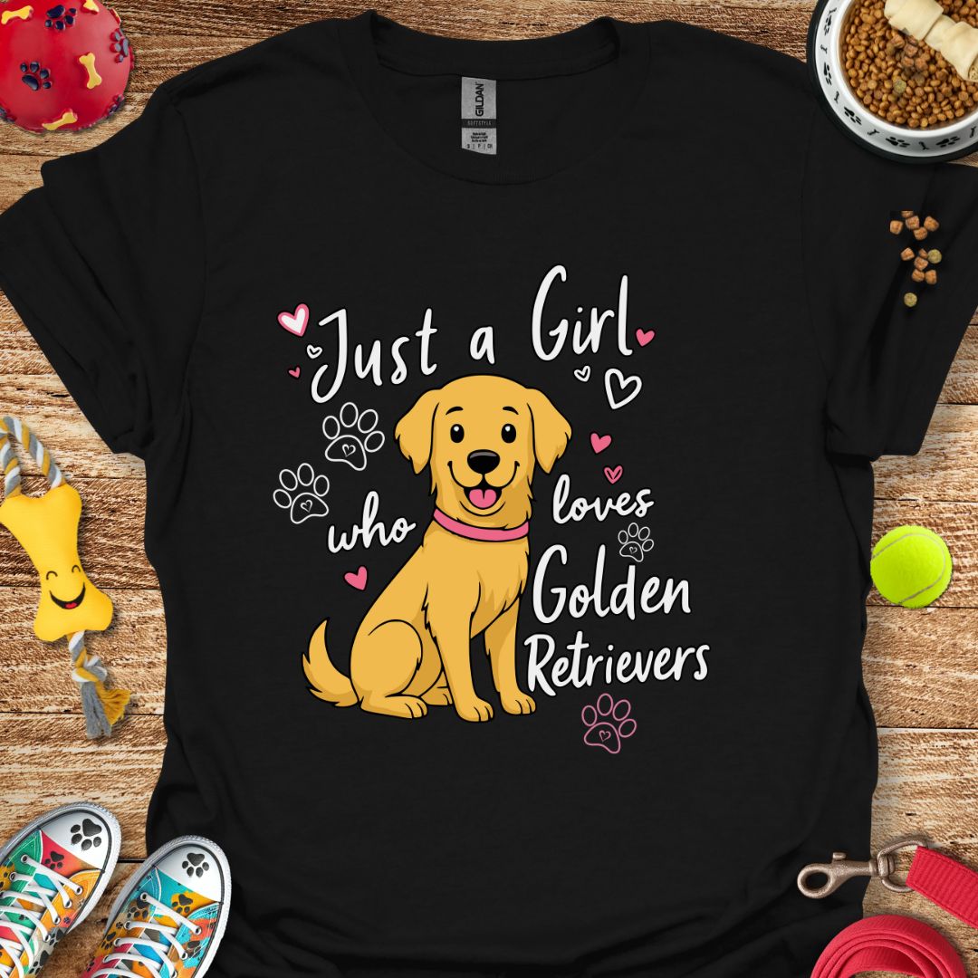 Just A Girl Golden Retriever  T-Shirt