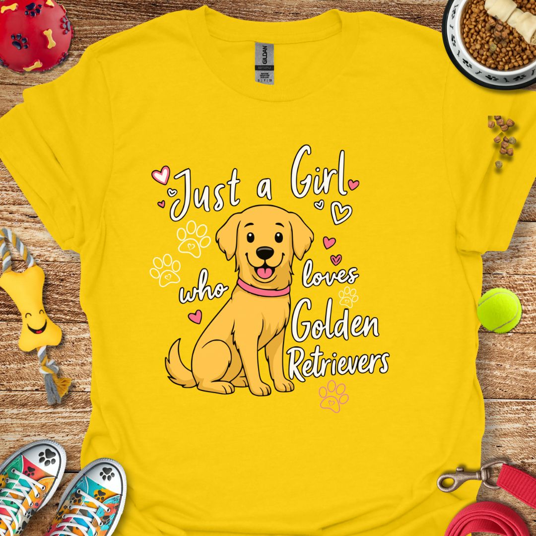 Just A Girl Golden Retriever  T-Shirt