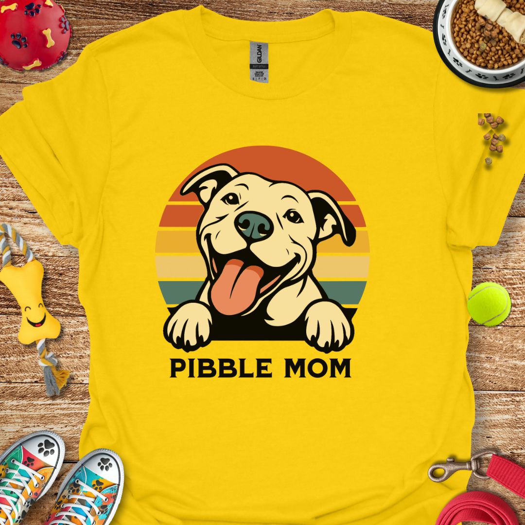 Retro Pibble Mom T-Shirt
