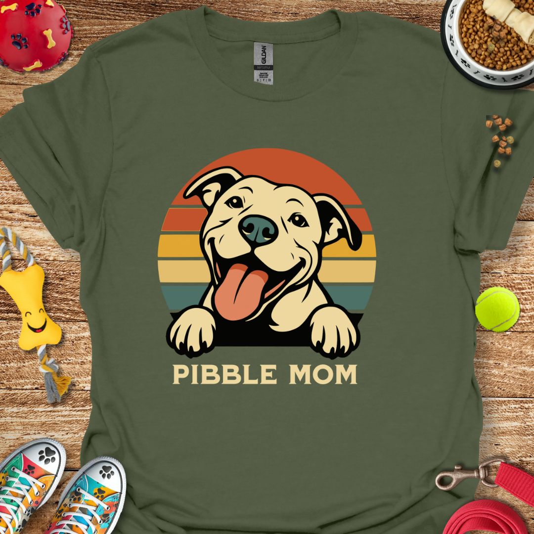 Retro Pibble Mom T-Shirt