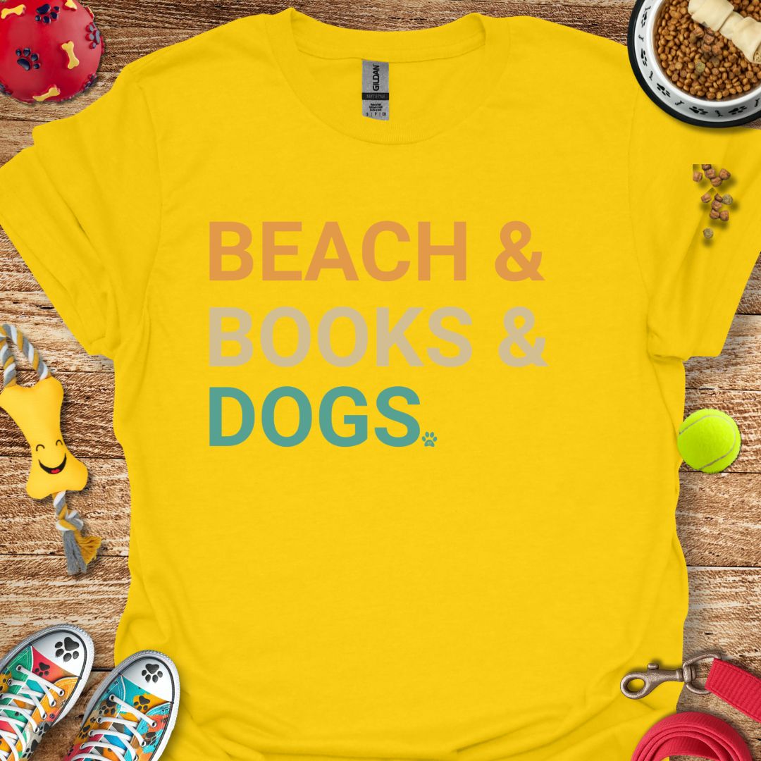 Beach Books Dogs T-Shirt