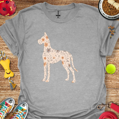 Flower Great Dane T-Shirt