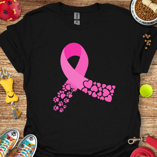 Pink Ribbon Paws and Hearts T-Shirt