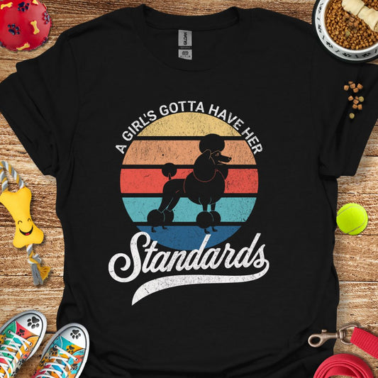 A Girl and Her Standards (Poodle) distressed T-Shirt
