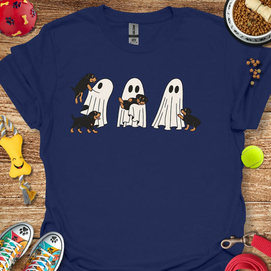 Ghost with Rottweiler Pups T-Shirt