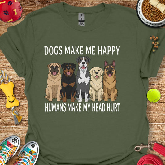 Dogs Make Me Happy T-Shirt