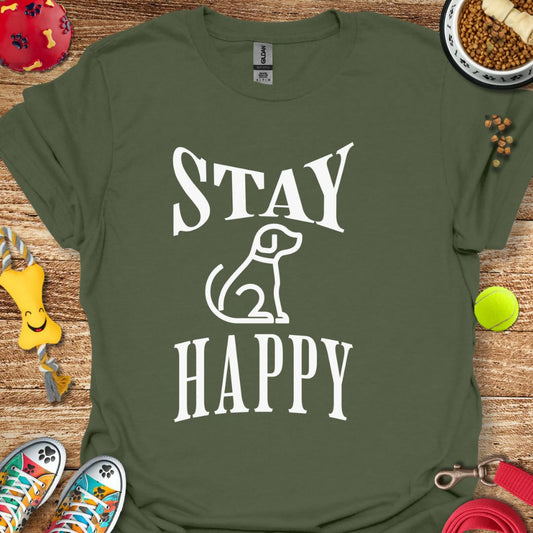 Stay Happy  Dog T-Shirt