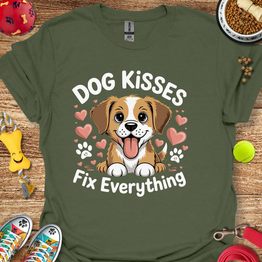 Dog Kisses Fix Everything Cute T-Shirt