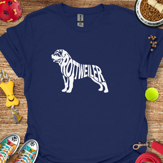 Rottweiler Silhouette Word T-Shirt