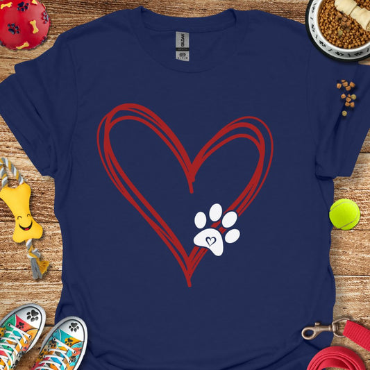 Drawn Paw Heart T-Shirt